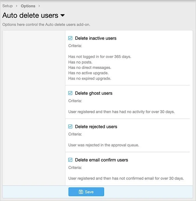 Andy - Auto delete users